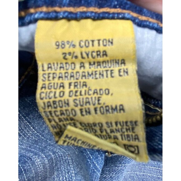 Y2K Vintage Bonage Juniors Women 9/10 Rainbow Embroidered Jeans Blue Low Rise - Picture 10 of 16